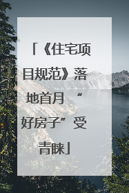 《住宅项目规范》落地首月 “好房子”受青睐