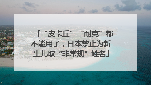 “皮卡丘”“耐克”都不能用了，日本禁止为新生儿取“非常规”姓名