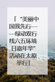 “美丽中国我先行——绿动双行线六五环境日嘉年华”活动在太原举行