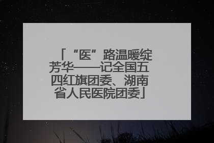 “医”路温暖绽芳华——记全国五四红旗团委、湖南省人民医院团委