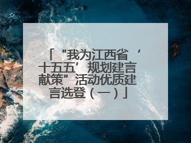 “我为江西省‘十五五’规划建言献策”活动优质建言选登（一）