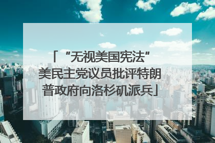 “无视美国宪法” 美民主党议员批评特朗普政府向洛杉矶派兵