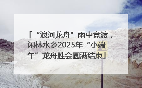 “浪河龙舟”雨中竞渡，闲林水乡2025年“小端午”龙舟胜会圆满结束