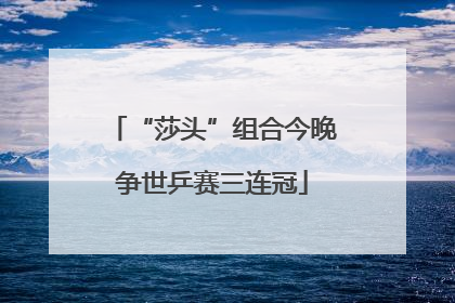 “莎头”组合今晚争世乒赛三连冠