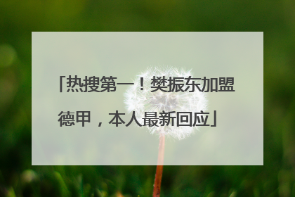 热搜第一！樊振东加盟德甲，本人最新回应