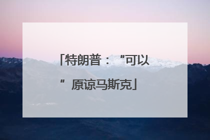 特朗普：“可以”原谅马斯克