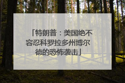 特朗普：美国绝不容忍科罗拉多州博尔德的恐怖袭击