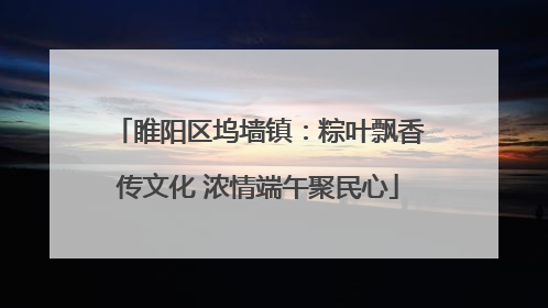 睢阳区坞墙镇：粽叶飘香传文化 浓情端午聚民心