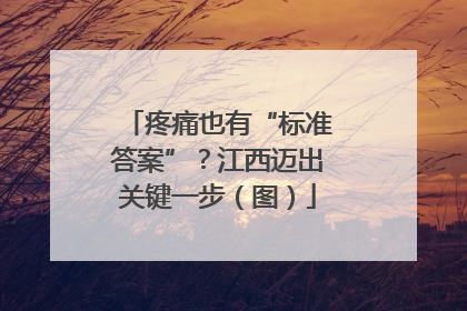 疼痛也有“标准答案”？江西迈出关键一步（图）