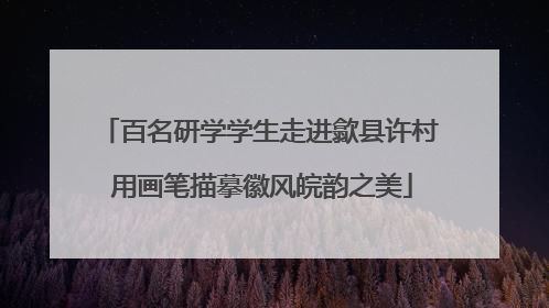 百名研学学生走进歙县许村 用画笔描摹徽风皖韵之美