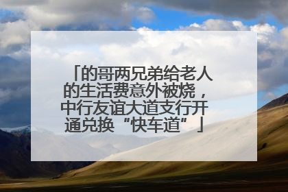 的哥两兄弟给老人的生活费意外被烧，中行友谊大道支行开通兑换“快车道”