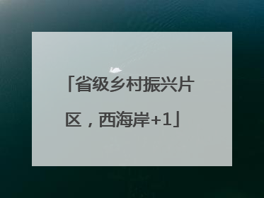 省级乡村振兴片区，西海岸+1