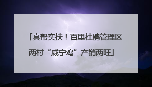 真帮实扶！百里杜鹃管理区两村“威宁鸡”产销两旺