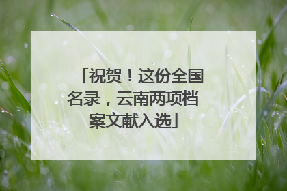 祝贺！这份全国名录，云南两项档案文献入选