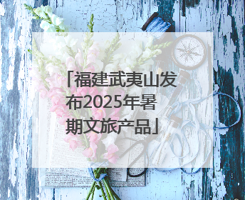 福建武夷山发布2025年暑期文旅产品