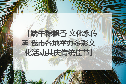 端午粽飘香 文化永传承 我市各地举办多彩文化活动共庆传统佳节