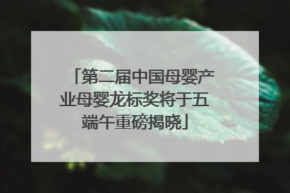 第二届中国母婴产业母婴龙标奖将于五端午重磅揭晓