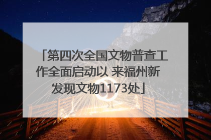 第四次全国文物普查工作全面启动以 来福州新发现文物1173处