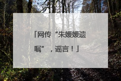 网传“朱媛媛遗嘱”，谣言！