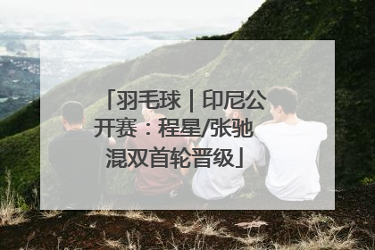 羽毛球｜印尼公开赛：程星/张驰混双首轮晋级