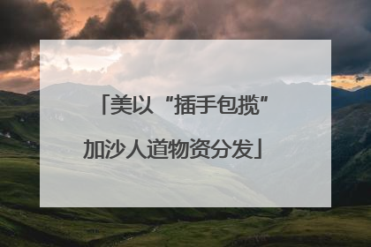 美以“插手包揽”加沙人道物资分发