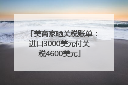 美商家晒关税账单：进口3000美元付关税4600美元