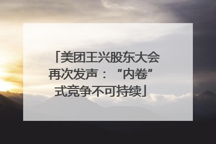 美团王兴股东大会再次发声：“内卷”式竞争不可持续
