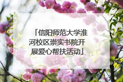 信阳师范大学淮河校区崇实书院开展爱心帮扶活动