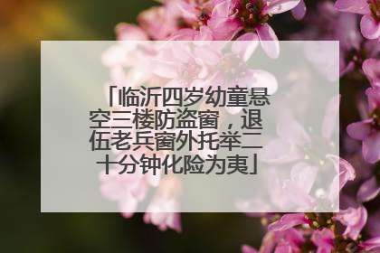 临沂四岁幼童悬空三楼防盗窗，退伍老兵窗外托举二十分钟化险为夷