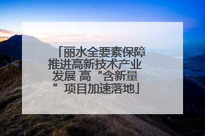 丽水全要素保障推进高新技术产业发展 高“含新量”项目加速落地