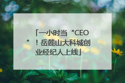 一小时当“CEO”！岳麓山大科城创业经纪人上线
