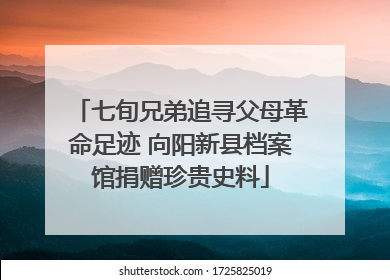 七旬兄弟追寻父母革命足迹 向阳新县档案馆捐赠珍贵史料