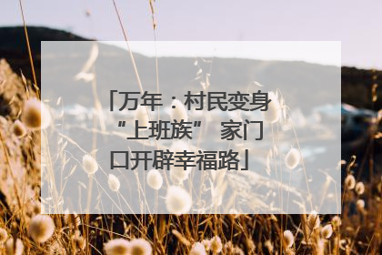 万年：村民变身“上班族” 家门口开辟幸福路
