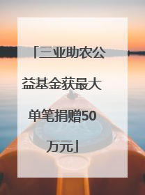 三亚助农公益基金获最大单笔捐赠50万元
