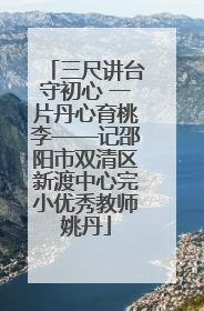 三尺讲台守初心 一片丹心育桃李——记邵阳市双清区新渡中心完小优秀教师姚丹