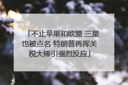 不止苹果和欧盟 三星也被点名 特朗普再挥关税大棒引强烈反应