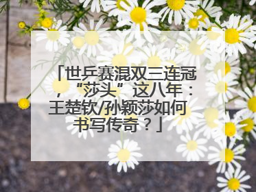 世乒赛混双三连冠，“莎头”这八年：王楚钦/孙颖莎如何书写传奇？