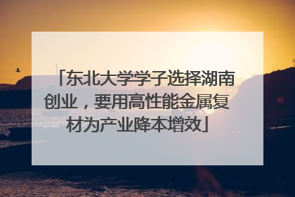 东北大学学子选择湖南创业，要用高性能金属复材为产业降本增效