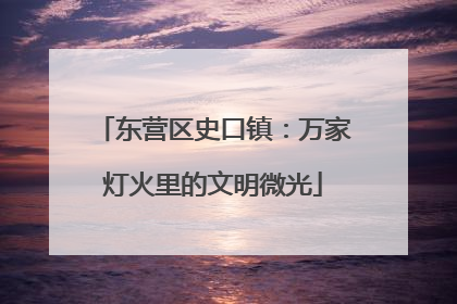 东营区史口镇：万家灯火里的文明微光