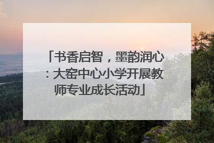 书香启智，墨韵润心：大窑中心小学开展教师专业成长活动