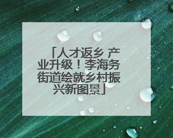 人才返乡 产业升级！李海务街道绘就乡村振兴新图景