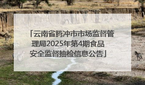 云南省腾冲市市场监督管理局2025年第4期食品安全监督抽检信息公告