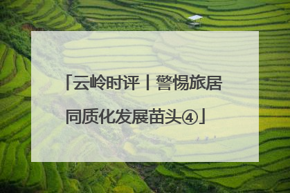 云岭时评丨警惕旅居同质化发展苗头④