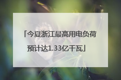 今夏浙江最高用电负荷预计达1.33亿千瓦