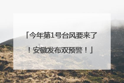 今年第1号台风要来了！安徽发布双预警！