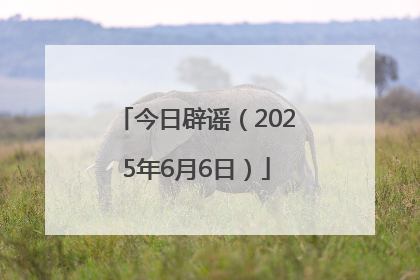 今日辟谣（2025年6月6日）