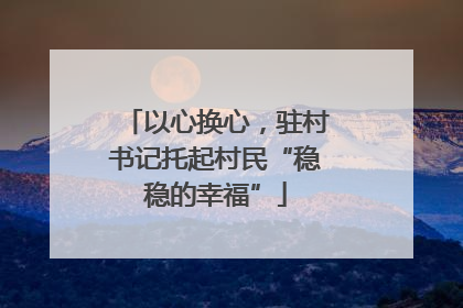 以心换心，驻村书记托起村民“稳稳的幸福”