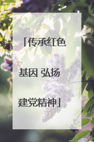 传承红色基因 弘扬建党精神