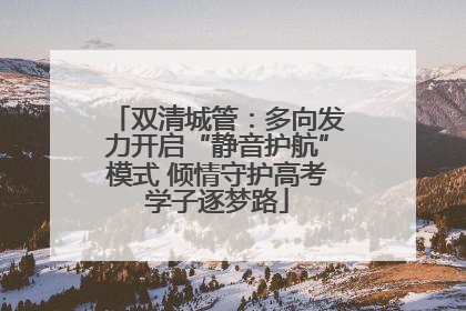 双清城管：多向发力开启“静音护航”模式 倾情守护高考学子逐梦路