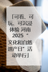 可看、可玩、可沉浸体验 河南2025“文化和自然遗产日”活动举行